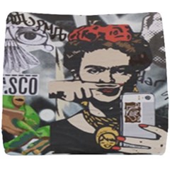 Frida Kahlo Brick Wall Graffiti Urban Art With Grunge Eye And Frog  Seat Cushion by snek