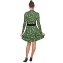 Pepe the Frog Face pattern Green Kekistan meme Long Sleeve Panel Dress View2