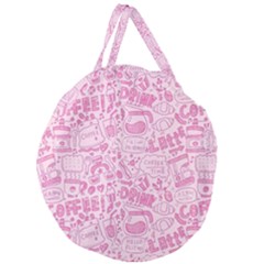 Coffee Pink Giant Round Zipper Tote by Amoreluxe