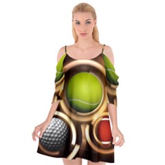 Sport Ball Tennis Golf Football Cutout Spaghetti Strap Chiffon Dress by HermanTelo