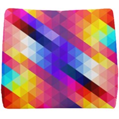 Abstract Blue Background Colorful Pattern Seat Cushion by HermanTelo