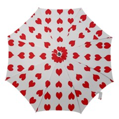 Heart Red Love Valentines Day Hook Handle Umbrellas (medium) by HermanTelo