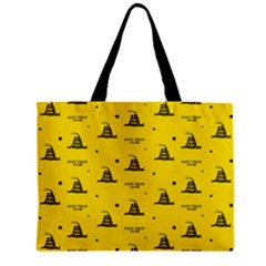 Gadsden Flag Don t Tread On Me Yellow And Black Pattern With American Stars Zipper Mini Tote Bag by snek