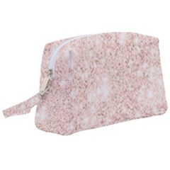 Rose Gold Pink Glitters Metallic Finish Party Texture Imitation Pattern Wristlet Pouch Bag (large) by genx