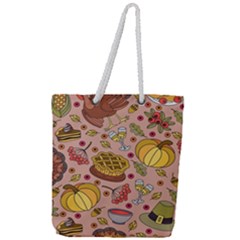 Thanksgiving Pattern Full Print Rope Handle Tote (large) by Sobalvarro