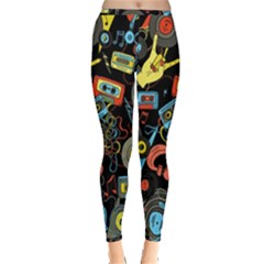 Music Pattern Inside Out Leggings by Sapixe
