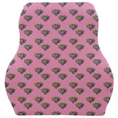 Patchwork Heart Pink Car Seat Velour Cushion  by snowwhitegirl