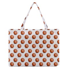Orange Basketballs Zipper Medium Tote Bag by mccallacoulturesports