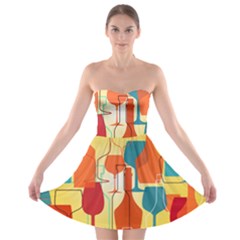 I Love Wine Strapless Bra Top Dress by designsbymallika