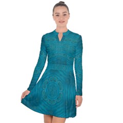 Spiritual Sun Is Raising Over The Peace Of Mind Sea Long Sleeve Panel Dress by pepitasart