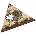 Wonderful Deer With Leaves And Hearts Wooden Puzzle Triangle View3