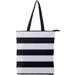 Black And White Large Stripes Goth Mime French Style Double Zip Up Tote Bag by genx