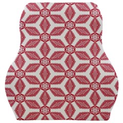 White Red Flowers Texture Car Seat Velour Cushion  by HermanTelo