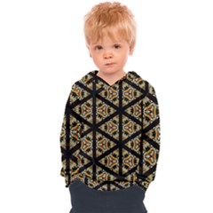Pattern Stained Glass Triangles Kids  Overhead Hoodie by HermanTelo