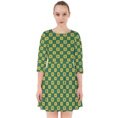 Df Green Domino Smock Dress by deformigo