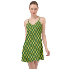 Df Green Domino Summer Time Chiffon Dress by deformigo