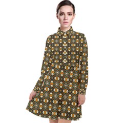 Df Delizia Long Sleeve Chiffon Shirt Dress by deformigo