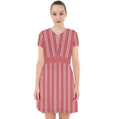 Nice Stripes - Indian Red Adorable In Chiffon Dress by FashionBoulevard