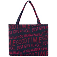 Motivational Phrase Motif Typographic Collage Pattern Mini Tote Bag by dflcprintsclothing