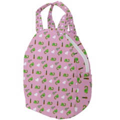 Green Elephant Pattern Pink Travel Backpacks by snowwhitegirl