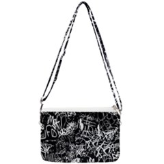 Graffiti Abstract Collage Print Pattern Double Gusset Crossbody Bag by dflcprintsclothing