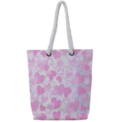Valentine Background Hearts Bokeh Full Print Rope Handle Tote (small) by Nexatart