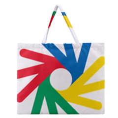 Logo Of Deaflympics Zipper Large Tote Bag by abbeyz71