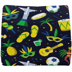 Seamless Brazilian Carnival Pattern With Musical Instruments Seat Cushion by Vaneshart