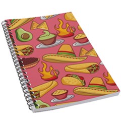 Seamless Pattern Mexican Food Hat Traditional 5 5  X 8 5  Notebook by Vaneshart