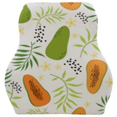 Seamless Tropical Pattern With Papaya Car Seat Velour Cushion  by Vaneshart