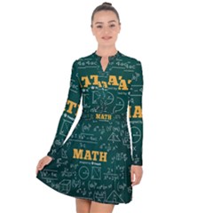Realistic-math-chalkboard-background Long Sleeve Panel Dress by Vaneshart