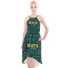 Realistic-math-chalkboard-background High-low Halter Chiffon Dress  by Vaneshart