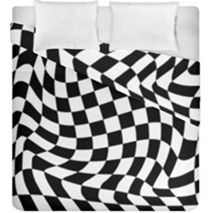 Weaving Racing Flag, Black And White Chess Pattern Duvet Cover Double Side (king Size) by Casemiro