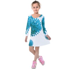 Corona Virus Kids  Long Sleeve Velvet Dress by catchydesignhill