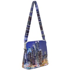 New-york Cityscape  Zipper Messenger Bag by Dushan