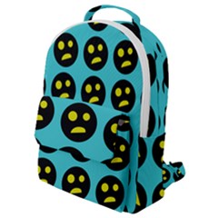 005 - Ugly Smiley With Horror Face - Scary Smiley Flap Pocket Backpack (small) by DinzDas