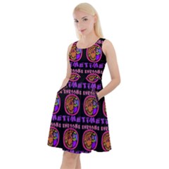 Inka Cultur Animal - Animals And Occult Religion Knee Length Skater Dress With Pockets by DinzDas
