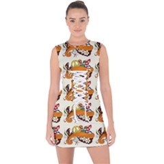 Love And Flowers And Peace Fo All Hippies Lace Up Front Bodycon Dress by DinzDas