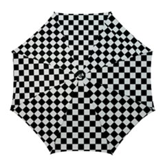 Black And White Chessboard Pattern, Classic, Tiled, Chess Like Theme Golf Umbrellas by Casemiro