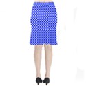 Dark blue and white polka dots pattern, retro pin-up style theme, classic dotted theme Short Mermaid Skirt View2