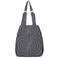 Abstract Metallic Spirals, Silver Color, Dark Grey, Graphite Colour Center Zip Backpack by Casemiro