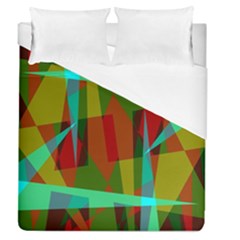 Rainbow Colors Palette Mix, Abstract Triangles, Asymmetric Pattern Duvet Cover (queen Size) by Casemiro
