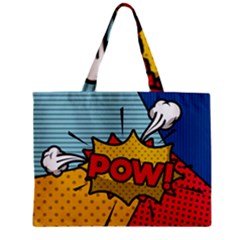Pow Word Pop Art Style Expression Vector Zipper Mini Tote Bag by Amaryn4rt
