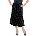 XOXO black and white pattern, kisses and love geometric theme Midi Mermaid Skirt View1