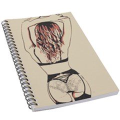 Sweetest Tease - Perfect Redhead Girl In Black Lingerie, Sensual Illustration 5 5  X 8 5  Notebook by Casemiro