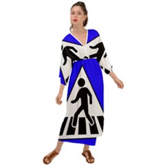Cross Crossing Crosswalk Line Walk Grecian Style  Maxi Dress by HermanTelo