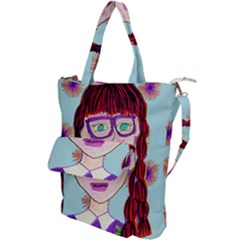 Purple Glasses Girl Wall Shoulder Tote Bag by snowwhitegirl
