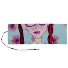 Purple Glasses Girl Wall Roll Up Canvas Pencil Holder (m) by snowwhitegirl
