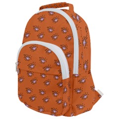Zodiac Bat Pink Orange Rounded Multi Pocket Backpack by snowwhitegirl