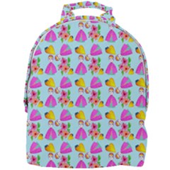 Girl With Hood Cape Heart Lemon Pattern Blue Mini Full Print Backpack by snowwhitegirl